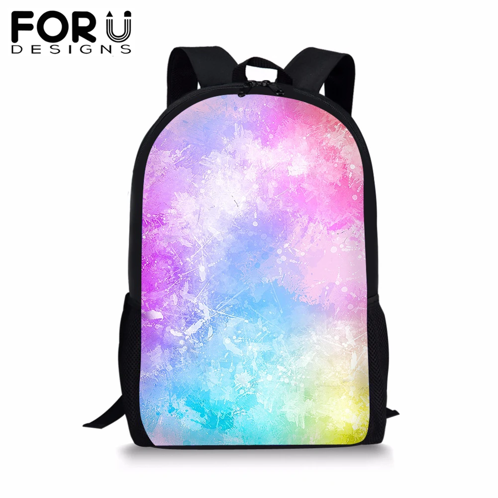 FORUDESIGNS/16 Дюймов школьная сумка для подростка, студента, Красочный Облако, дизайнерский рюкзак, Книжная сумка для мальчиков и девочек, ранец, рюкзак Mochila