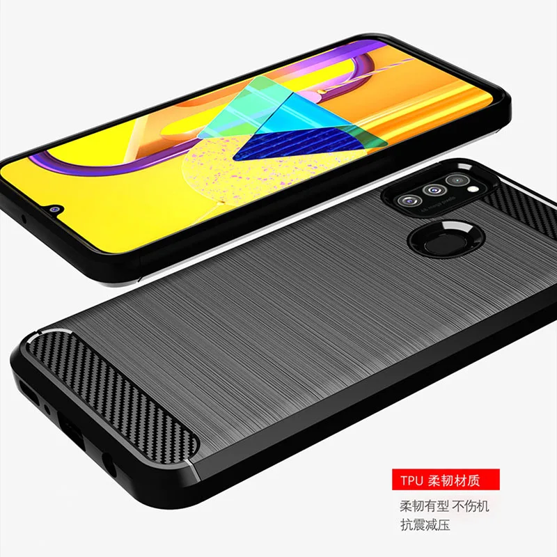 Чехол для Samsung Galaxy M30s чехол из углеродного волокна ударопрочный телефона M 30s с