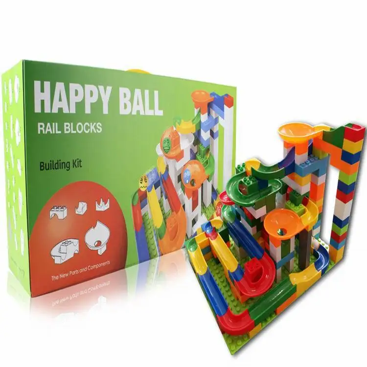 

Children'S Educational Fight Inserted-Toy 200pcs Large Building Blocks Ball Bearing Grounder Camera Track Happy Ball Pipeline