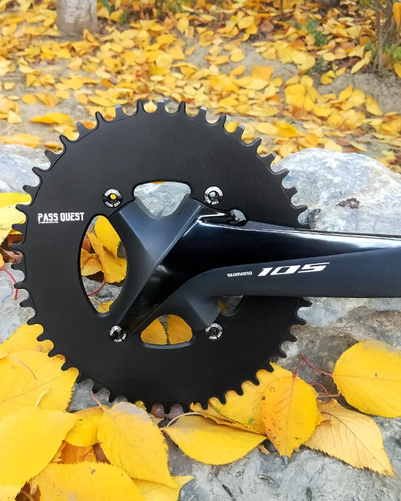 

PASS QUEST Oval Road Bike Chain Wheel 110mm BCD For R7000 R8000 R9100 Ultegra 105 Dura-ace Wide Narrow Chainring Crankset Parts