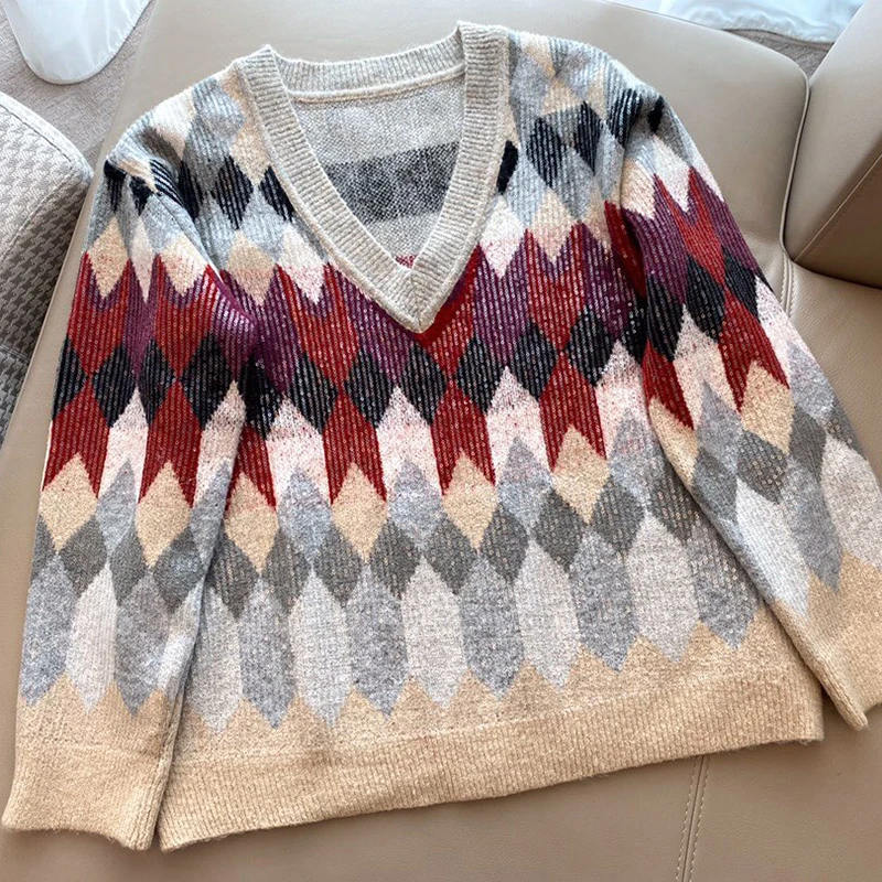 

Top Quality cashmere Sweater Women 2019 Luxury Casual V-neck Sweater Pullovers Lady Cashmere Sweater