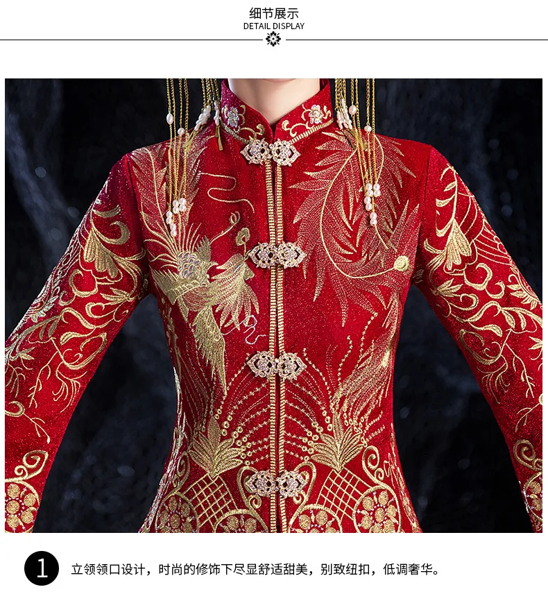 Qipao платье Cheongsam китайское красное платье Xinniangfu Jiayi женское платье
