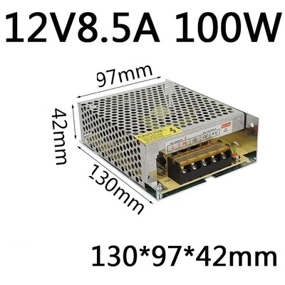 DC12V8.5A100W Импульсный источник питания fonte AC110~ 220 В DC12V2A25W3A36W5A60W8.5A100W10A120W15A180W16.5A200W20A250W30A400W500W светодиодный smps - Цвет: DC12V8.5A100W