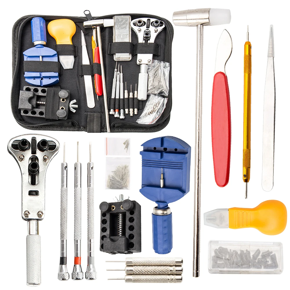 147 шт. набор инструментов для ремонта часов чехол открывалка отвертка снятия