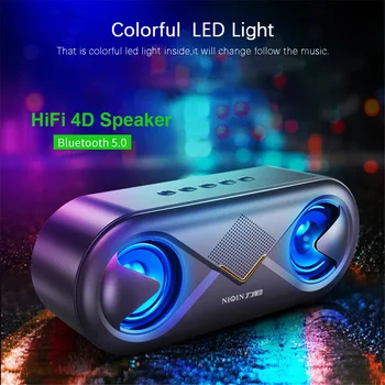 

Portable Wireless Bluetooth 5.0 Speaker 4D Stereo Sound Loudspeaker Outdoor Double Speakers Support TF card/USB drive/AUX