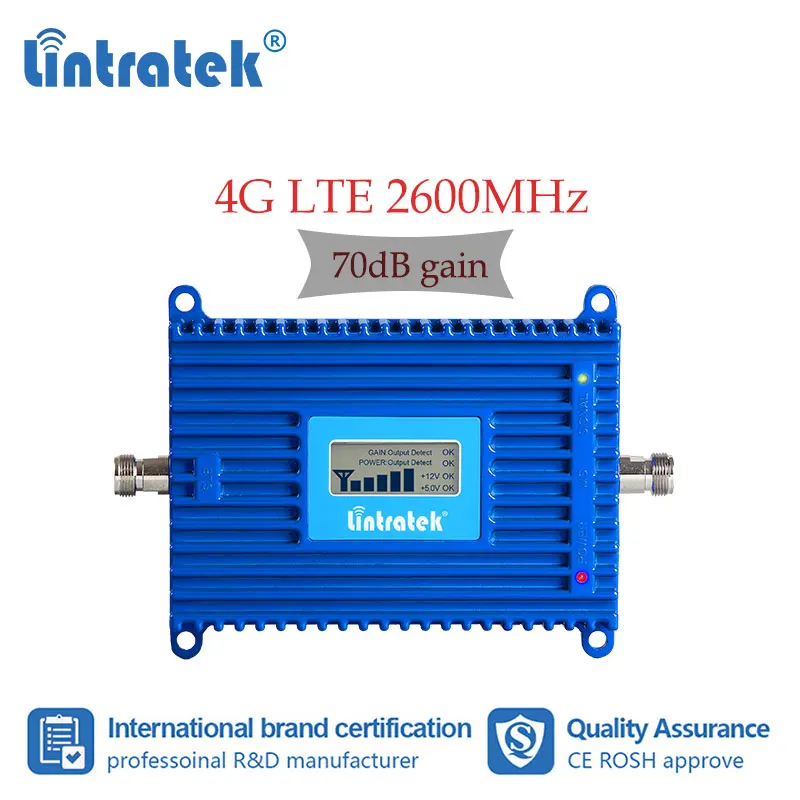 

lintratek LTE 2600 MHZ signal amplifier improve cellular cell phone 4g signal network booster with LCD Display FDD band 7 s4