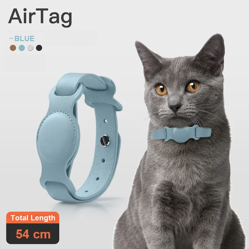 Apple Airtags 위치 추적기 애완 동물 분실 방지 장치 AirTag 액세서리 용 기존 Airtag 케이스 가죽 개 고양이 견인 칼라