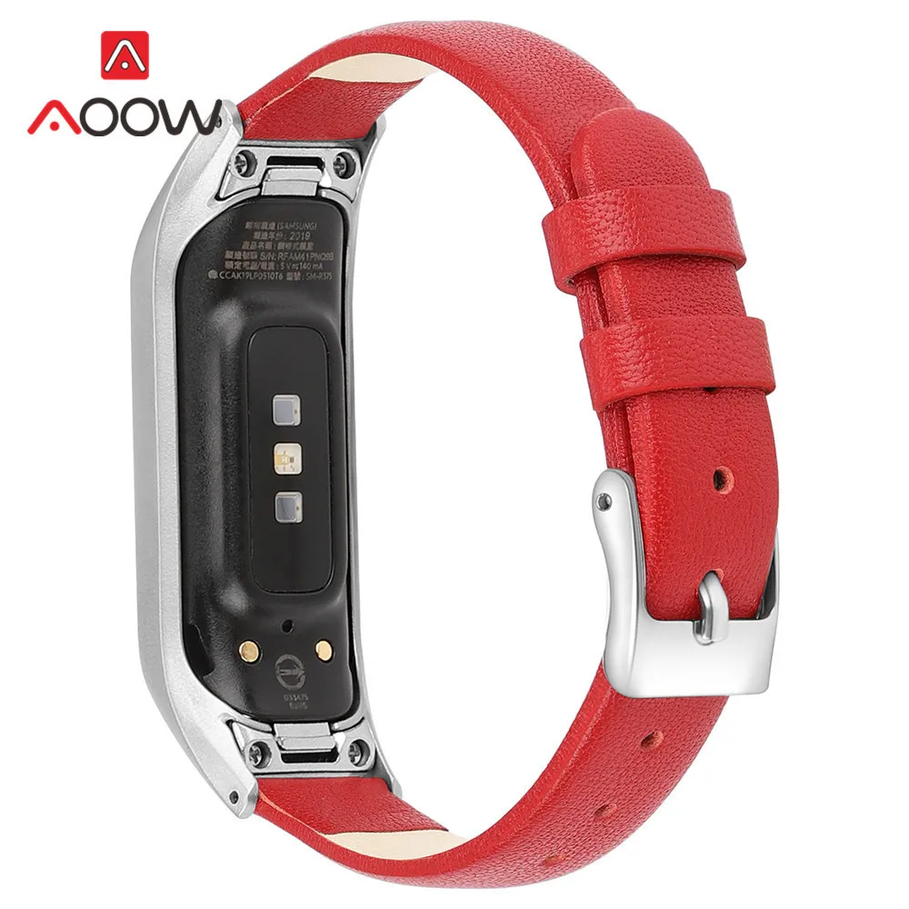 Ремешок из натуральной кожи + металлическая рамка для samsung Galaxy Fit-e SM-R375 Смарт-часы мужские и женские Сменные Мужские t браслет ремешок для R375