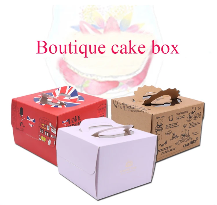 1,6 inches,Mousse,Cheese,Square cake box,transparent window, Printed,small,Mini,Packaging,Party,Lovely Goods,Festival,Wedding, Birthday,Gift ,pastry,Baked goods,Pastry room,Cake shop,8 inches (1)