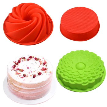 

Silicone Mold For Cakes Big Cookies Flower Crown Shape Pastry Baking Tools 3D Bread Big Cake Form Pizza Pan DIY Birthday Cake
