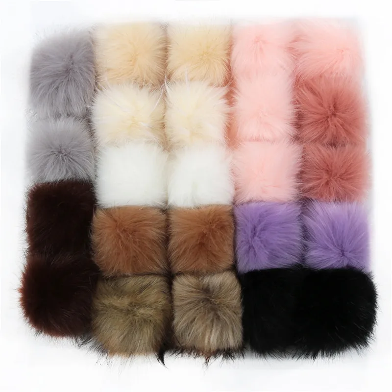 Sewing Threads 24pcs 8/10cm Coloful False Hairball Hat Ball Fur Pompom Fake Fox Fur Shoes Ball Pom Pom DIY Handmade Hat Clothing Accessories Adhesive Fastener Tape Fabric & Sewing Supplies