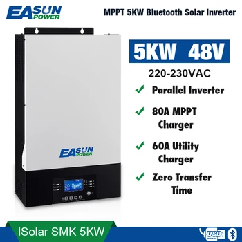 

EASUN POWER 5000W Parallelable Solar Inverter Zero Transfer Time 80A MPPT 60A AC Charger 48Vdc 230Vac With Bluetooth Monitoring