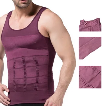 

Oeak Men's Slimming Body Building Shaper Waist Cincher Corset Sports Vest Solid Color Sleeveless Underwear