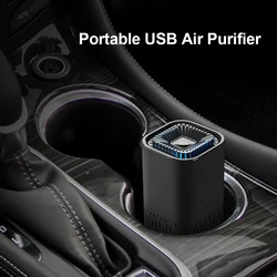 Portable Usb Car Negative Ion Air Purifier With Hepa Deodorant Filter Household Air Purifier For Home Office Desktop