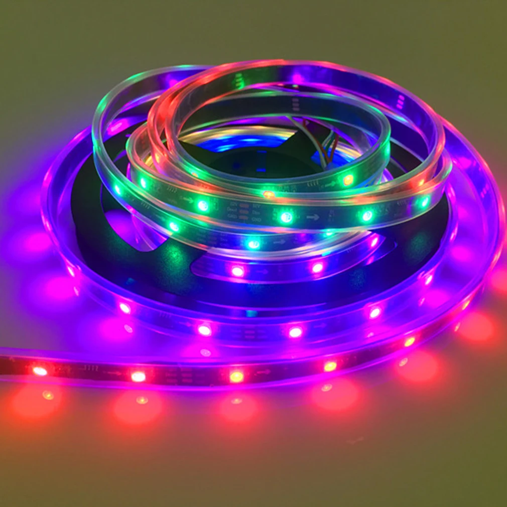 ICOCO 5 м 150/300 светодиодный s WS2811 5050 SMD 12 В водонепроницаемый черный/белый PCB RGB светодиодный светильник для телевизора, Вечерние Декорации