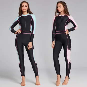 

New women's one-piece diving suit sun protection long-sleeved swimsuit snorkeling suit slim slim comfortable swimming suit