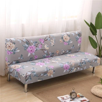 

Universal Size Printed Sofa Bed Cover Armless Elastic Couch Covers Big Size Folding Seat Slipcover Stretch Covers Cheap