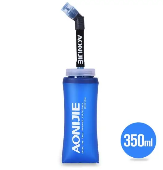 350ml AONIJIE 250 мл 500 мл мягкая колба складная бутылка для воды TPU бесплатно для бега гидратация Пакет Поясная Сумка жилет - Цвет: 350ml
