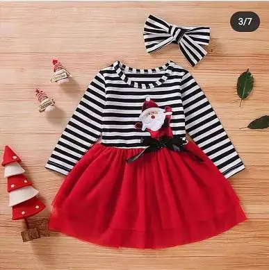 Платье для маленьких девочек Полосатое Тюлевая пачка для вечеринки на Хеллоуин с длинными рукавами и тыквой, Полосатое кружевное платье с круглым вырезом Милая повязка на голову