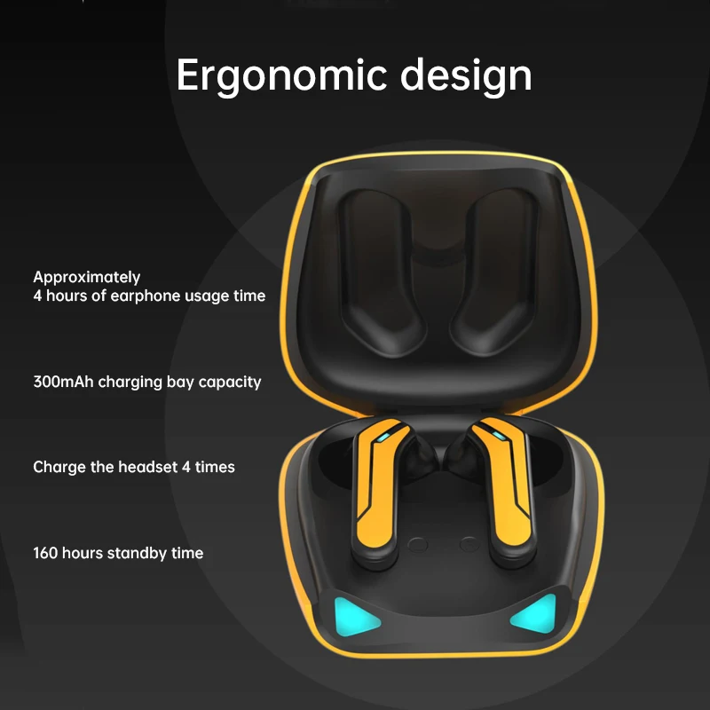 Căști wireless pentru jocuri, TWS, Bluetooth 5.0, căști cu microfon, stereo, bas, sport, impermeabile, căști wireless, căști pentru jucători_voghion.com