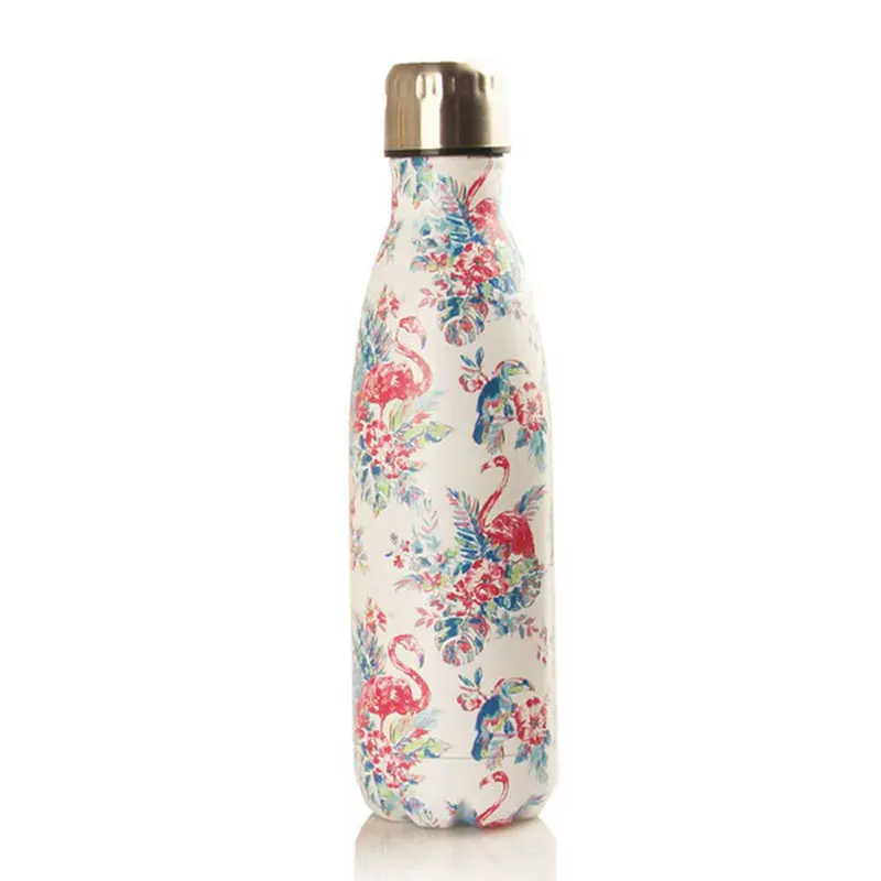 500ml Insulated Water Bottle Printing Pattern Stainless Steel Double Walled Travel Water Bottle Portable Leakproof Thermo Bottle