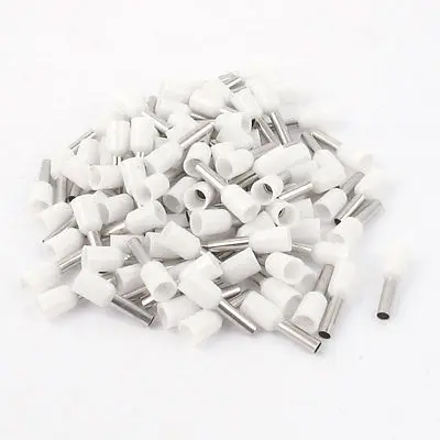 

100pcs AWG14 Wire Copper Crimp Connector Insulated Ferrule Cord Terminal White