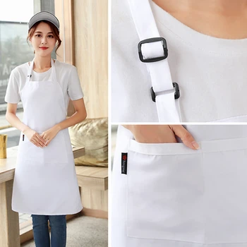

Chef white apron full body halter apron restaurant hotel food school cafeteria kitchen chef men and women apron
