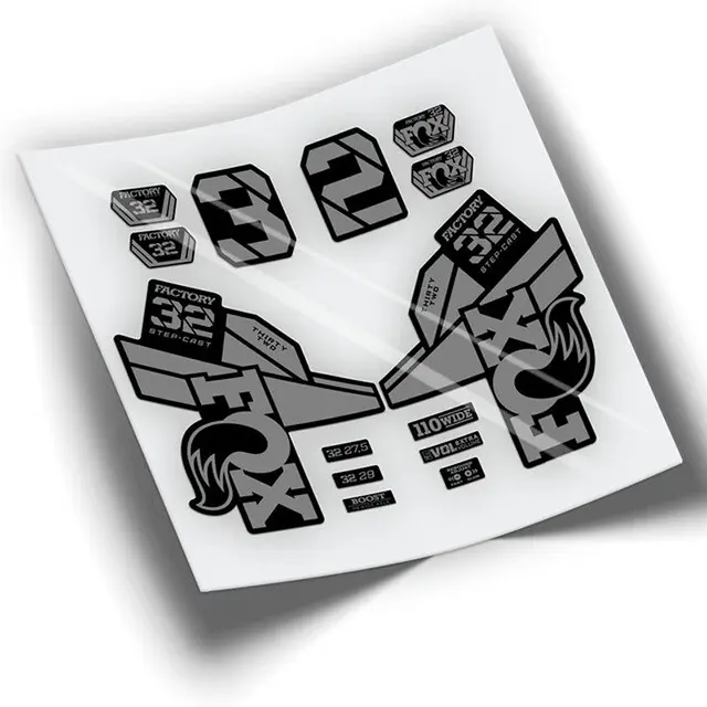 FOX 32 FACTORY SC 2021 various colors bicycle fork stickers Light gray