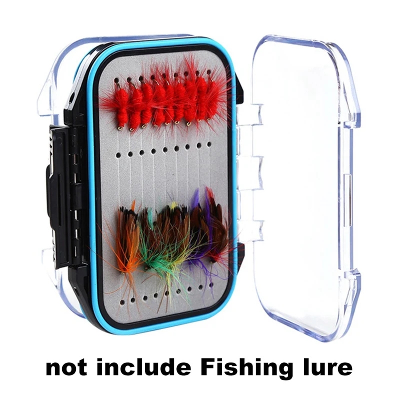 

10*7cm Slit Foam&Easy-Grip Foam Fly Fishing Box Double Side Waterproof Plastic Tackle Box Transparent Fly Box