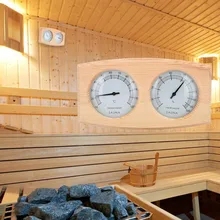Термометр и гигрометр для сауны, 2 в 1, деревянный гигротермограф, аксессуары для сауны, часы для сауны деревянные, комнатный термометр, гигрометр