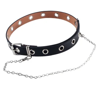 

Double/Single Eyelet Grommet Leather Buckle Belt Fashion Belt For Men For Women Adjustable Black
