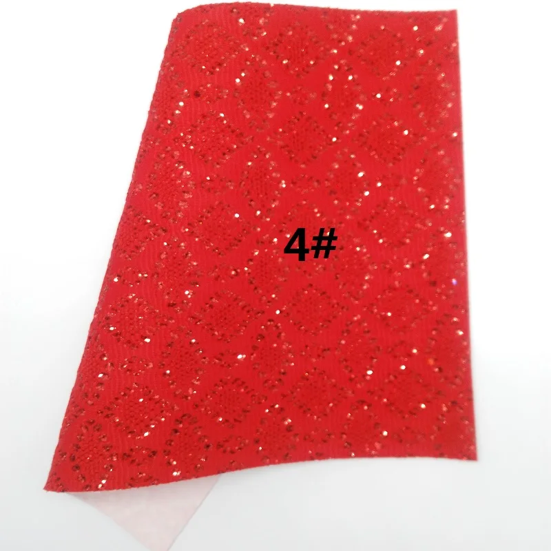 RED Glitter Fabirc, Faux Leather Fabric, Immitation goat fur Fabric Sheets For Bow A4 8"x11"Twinkling Ming XM491