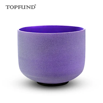 

TOPFUND A# note Pineal Chakra Frosted Quartz Crystal Singing Bowl 8"