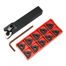 Jeu d'outils de tournage de tour Durable, WNMG080404 Insert en carbure WNMG080408 MWLNR 16/08 barre d'alésage