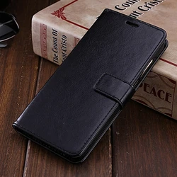 Leather Wallet Flip Phone Case - Elegant Protective Cover with Card Slots and Stand - Realme 6S (Black)