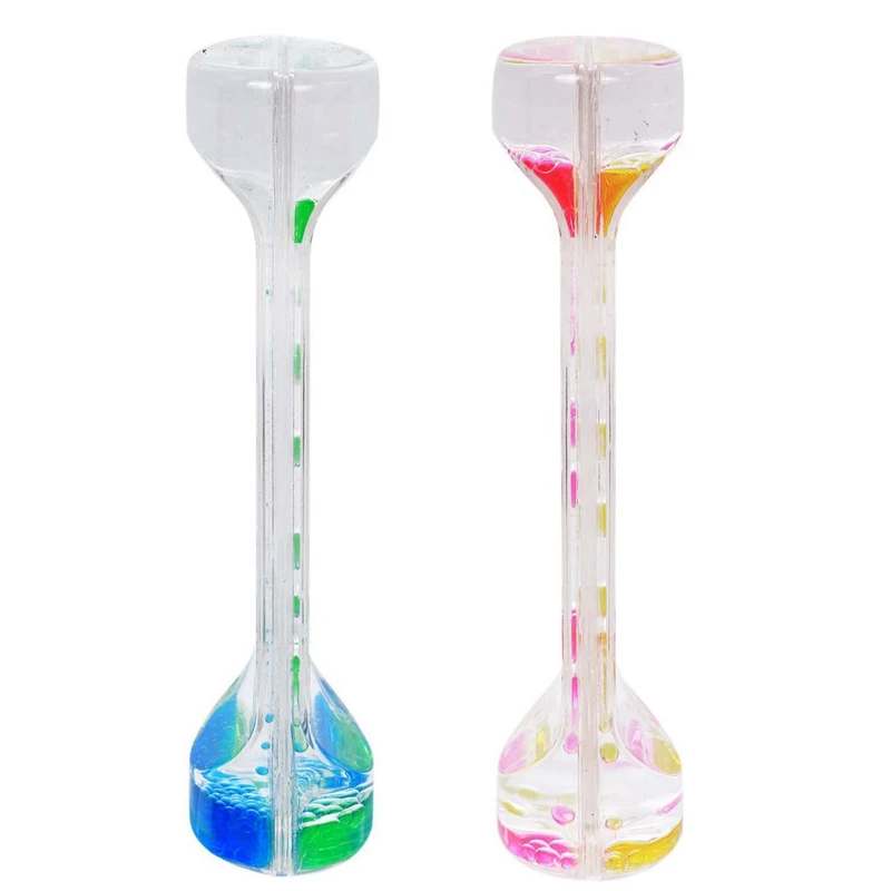 2 шт жидкий таймер Bubble Motion Drop таймер для сенсорного воспроизведения визуальный Bubble Gravity подарок, синий+ зеленый и желтый+ розово-красный