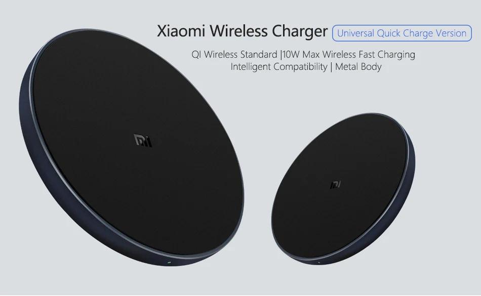 Xiaomi Qi Беспроводное зарядное устройство QC быстрое зарядное устройство 10 Вт макс быстрая Беспроводная зарядная площадка для iPhone X XR 8 samsung S9/S9+ S8