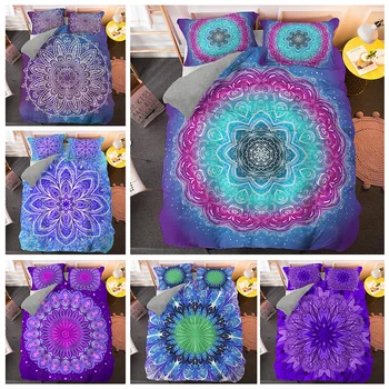 

Bohemian Luxury Mandala Bedding Set Twin Queen King Size Boho Comforter Duvet Quilt Cover and Pillowcase Soft Bedclothes