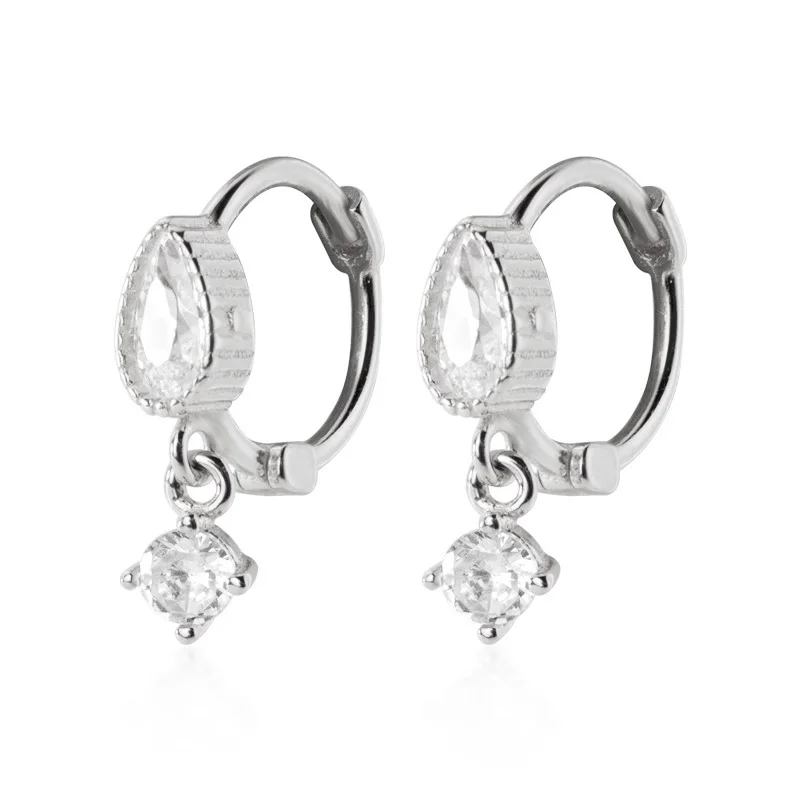 DS01 D Silver Trusta 925 Solid Sterling Silver Earrings Women Fashion Heart/Star Small Love Stud Ear Clip Jewelry Gift for Teen Girls DS904 - Окраска металла: DS01 D Silver