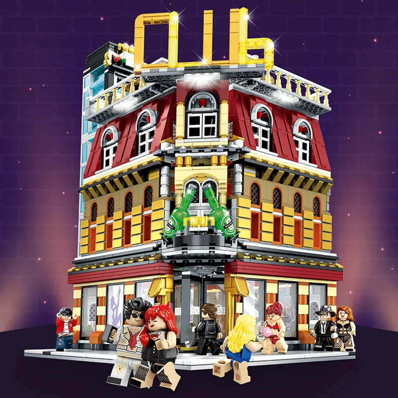 2488pcs DHL Yeshin 15002 уличные строительные игрушки SD6991 ночной клуб 5 в 1 комплект с USB светодиодные строительные блоки кирпичи детские рождественские подарки - Цвет: 2488pcs