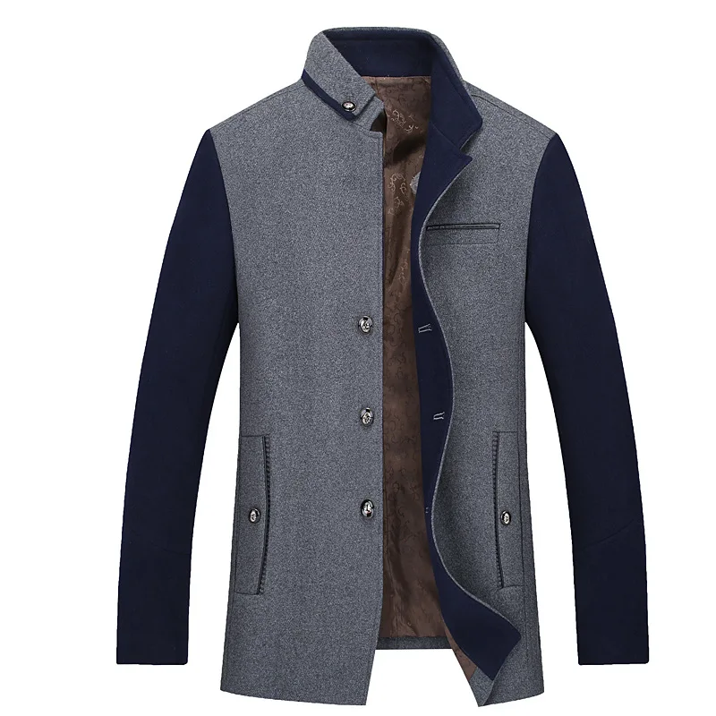 

2020 Autumn And Winter New Style MEN'S Windbreaker Korean-style Stand Collar Wool Woolen Cloth Men's Pike Coat Hyn818