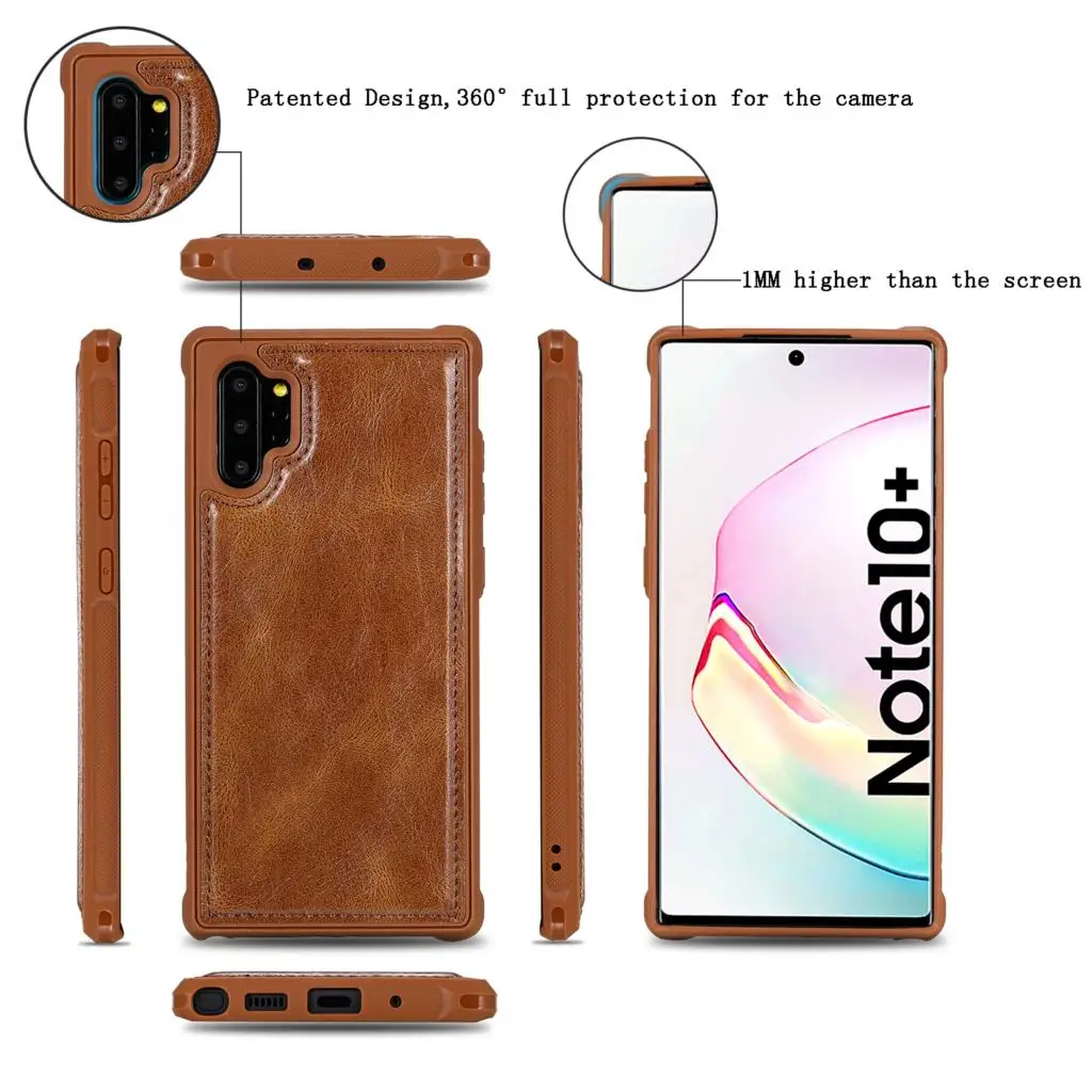 Чехол для samsung Galaxy Note 10 Plus, флип-чехол, кошелек, кожаный чехол, роскошная защитная сумка, магнитная застежка-молния, подставка, держатель для карт