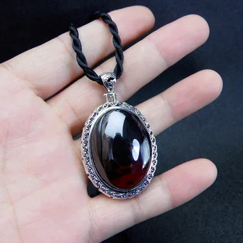

FNJ 925 Silver Dog Pendant for Jewelry Making Original Pure S925 Sterling Silver Pendants Women Garnet Red Stone MARCASITE Lucky