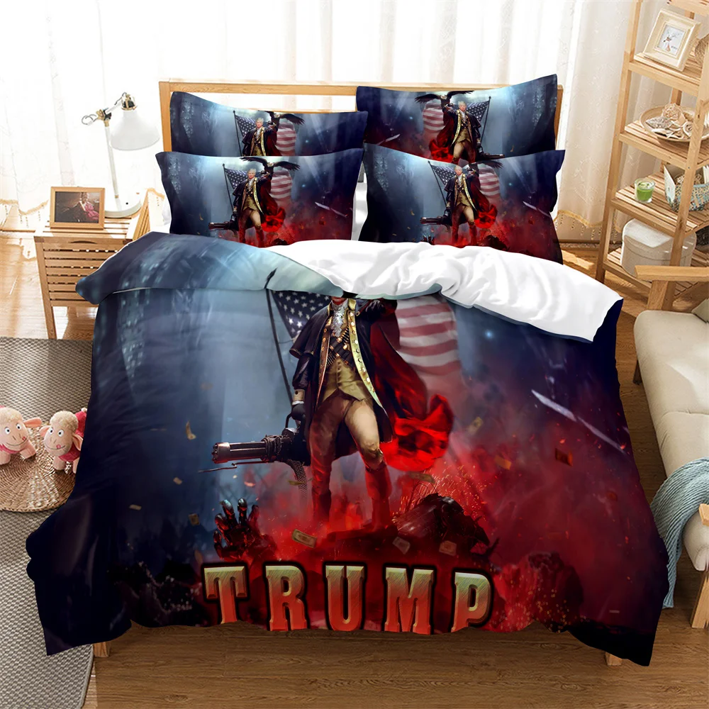 

3D digital printing 2/3pc quilt cover pillowcase double bed set cover quilt Soft Microfiber bedding set War horse