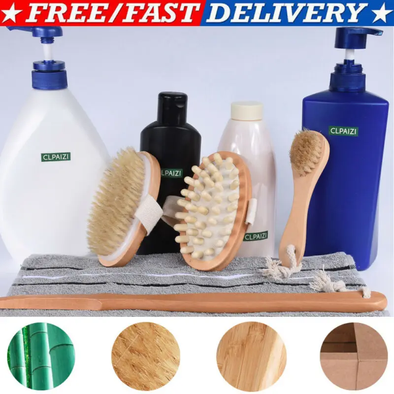 Новое профессиональное сухое кисть для кожи натуральная щетина для тела Спа Массажер для ванны твердый скраб антицеллюлитный массажер для тела наборы кистей