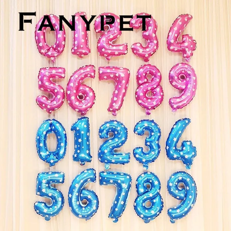 

50pcs/lot 30inch Pink Blue Gold Silver 0-9 Number Aluminum Foil Balloons Wedding Birthday Party Decorative Celebration Supplies