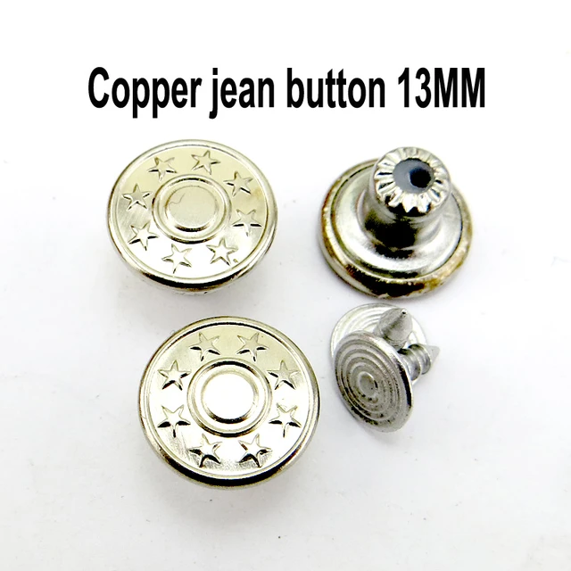 30Pcs Metal Buttons snap Buttons Pant Buttons to Size
