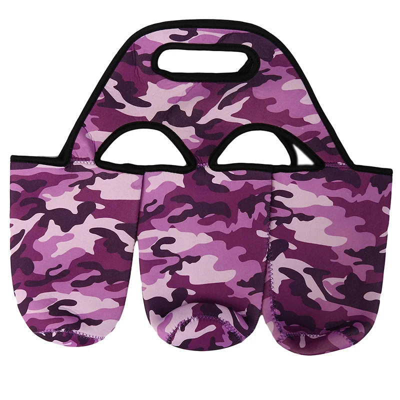 purple Insulated Mug Bottle Cup Holder Carrier Tote Bag Pouch Holder Sleeve Cover for Carrying Soft Drink Sports Water Bottle Case - Color: purple
