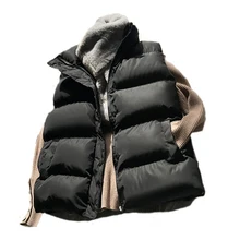 

2021 Winter Cotton Down Vest Women Loose Waistcoat Bodywarm Jacket Cotton Padded Jacket Sleeveless Female Winter Waistcoat