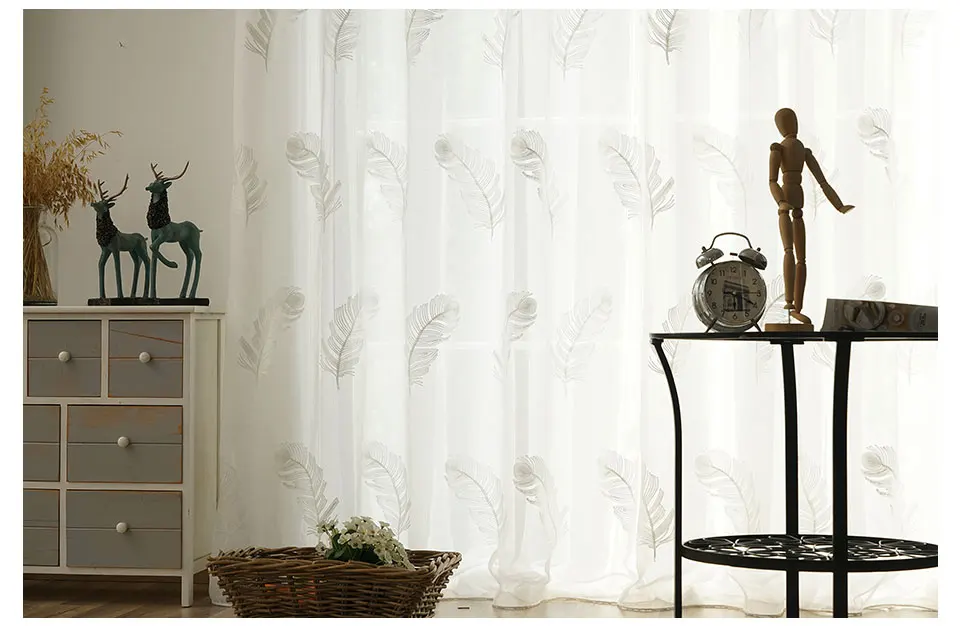 ZISIZ вышитый тюль, занавески для гостиной, спальни, элегантные белые отвесные оконные шторы, современные тюлевые тканевые занавески